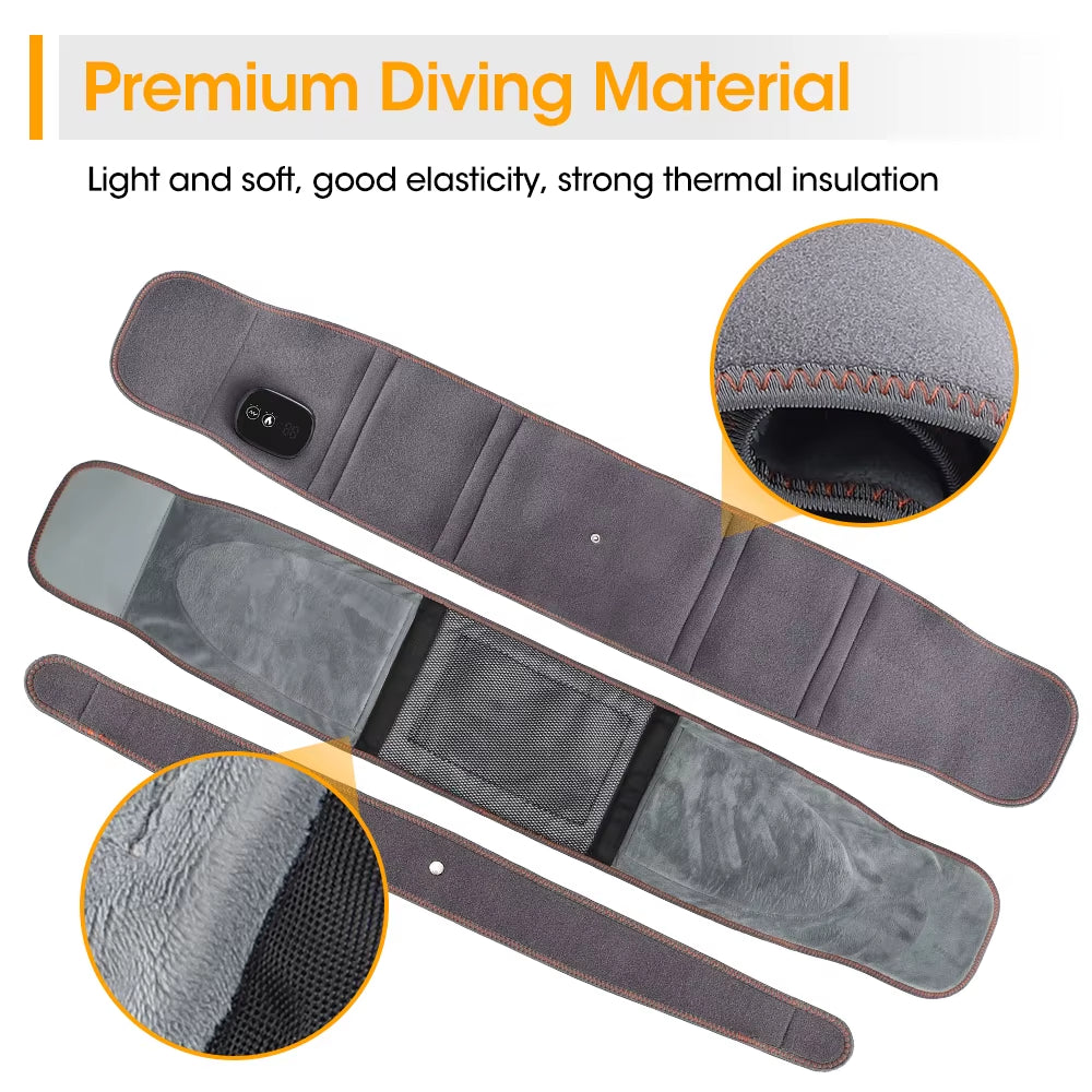 Dual Red Light Heating Massage Waist Belt, Electric Heating Waist Massager, Rechargeable Heated Massage Belt, Blood Circulation