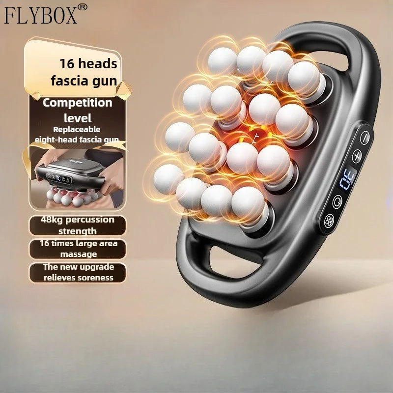 Ultimate 16-Head High-End Fascia Gun for Deep Muscle Relaxation - Perfect for Waist and Back Relief