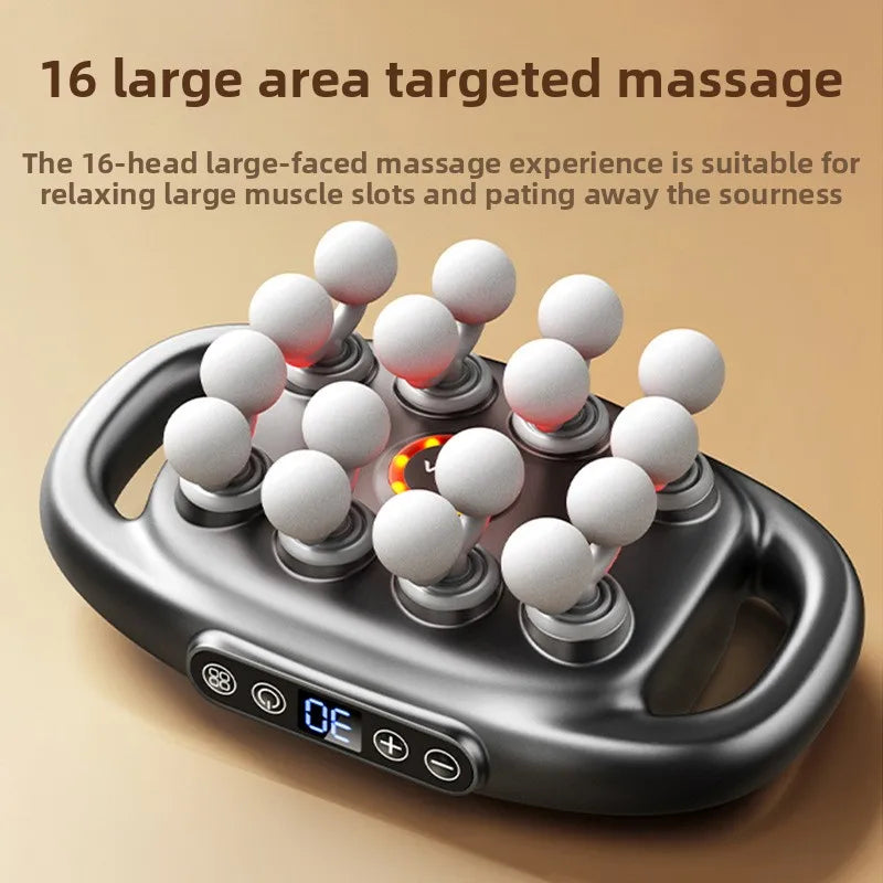 Ultimate 16-Head High-End Fascia Gun for Deep Muscle Relaxation - Perfect for Waist and Back Relief