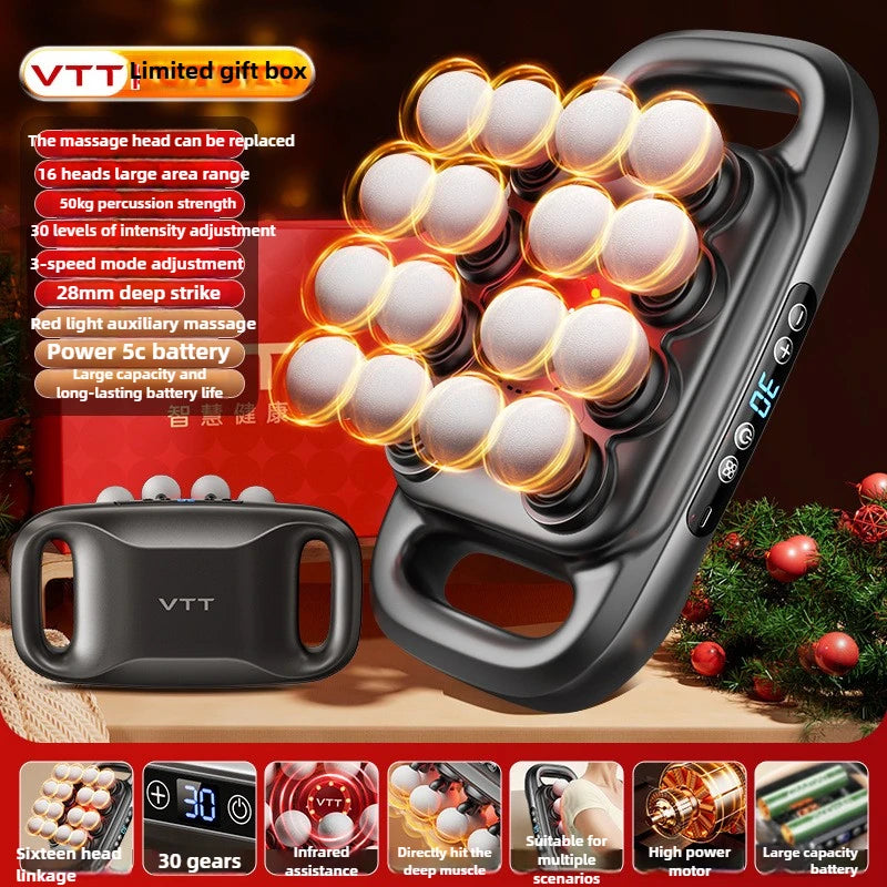 Ultimate 16-Head High-End Fascia Gun for Deep Muscle Relaxation - Perfect for Waist and Back Relief